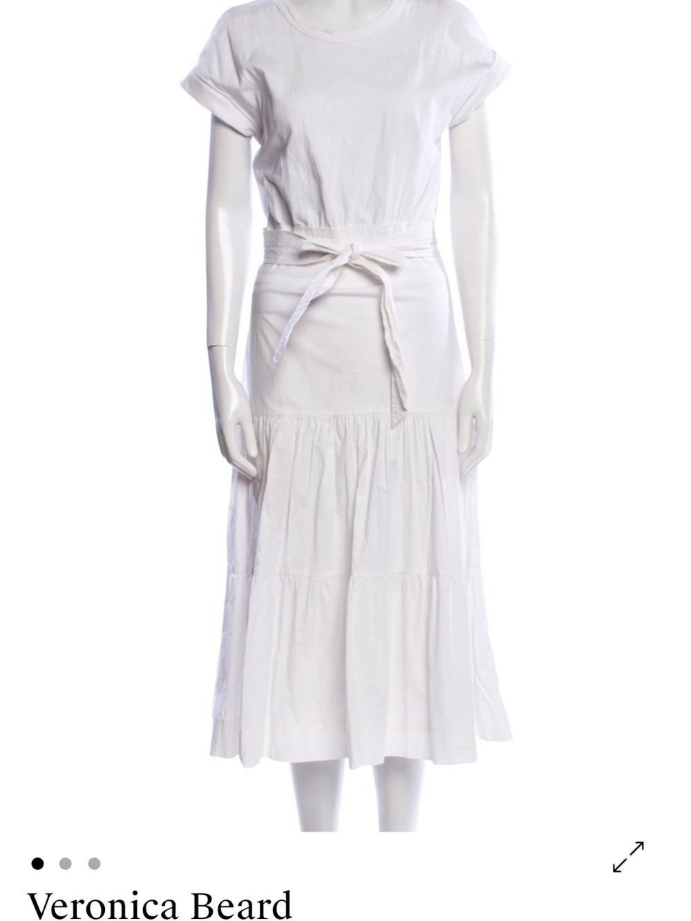 Scoop neck long white dress size XS